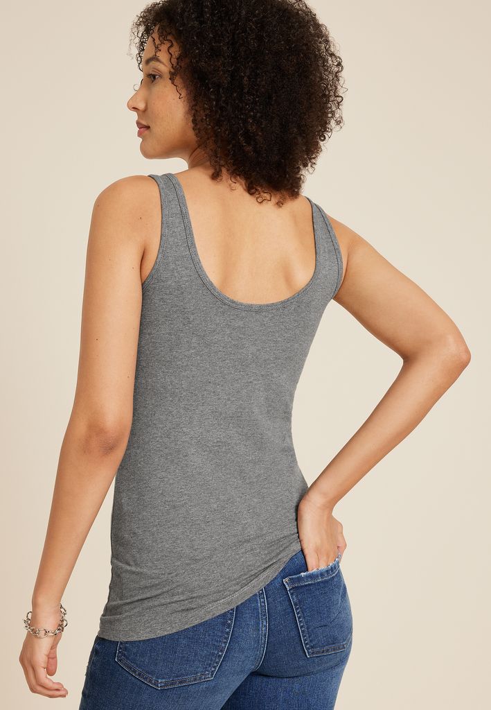 Scoop Neck Tunic Tank Top - Image 2