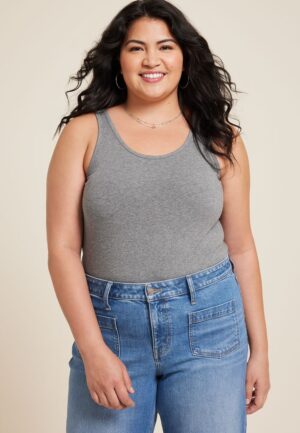 Plus Size Scoop Neck Tunic Tank Top