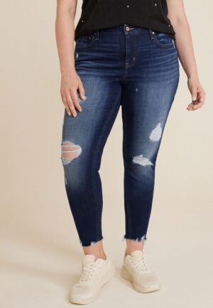 Plus Size edgely&trade; Curvy High Rise Ripped Super Skinny Jean