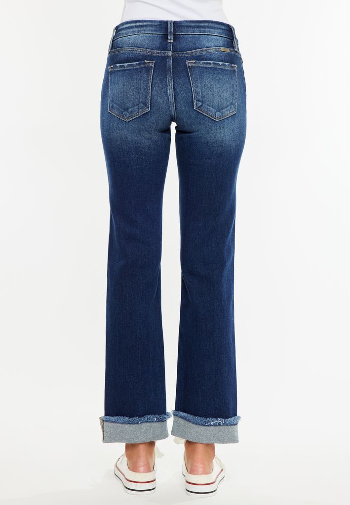 KanCan™ Mid Rise Frayed Cuff Straight Jean - Image 2