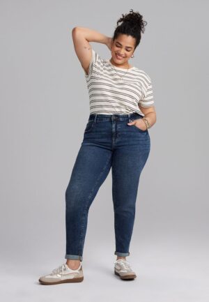 Plus Size m jeans by maurices&trade; Classic High Rise Dark Taper Jean