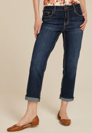 m jeans by maurices&trade; Mid Rise Flap Pocket Straight Cropped Jean