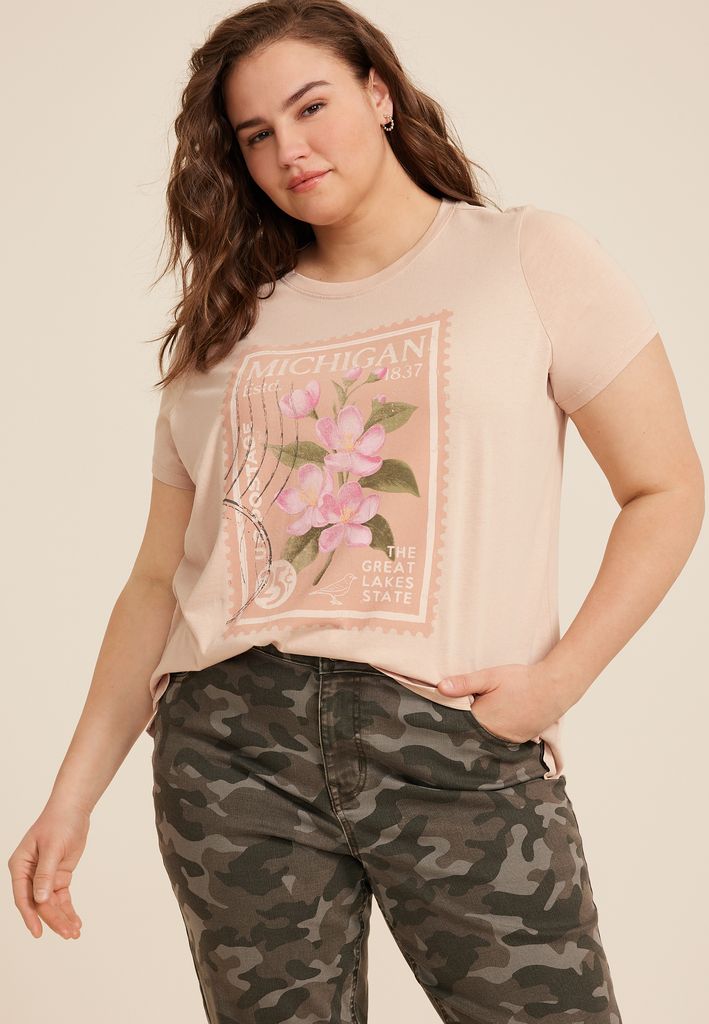 Plus Size State Stamp Classic Fit Graphic Tee