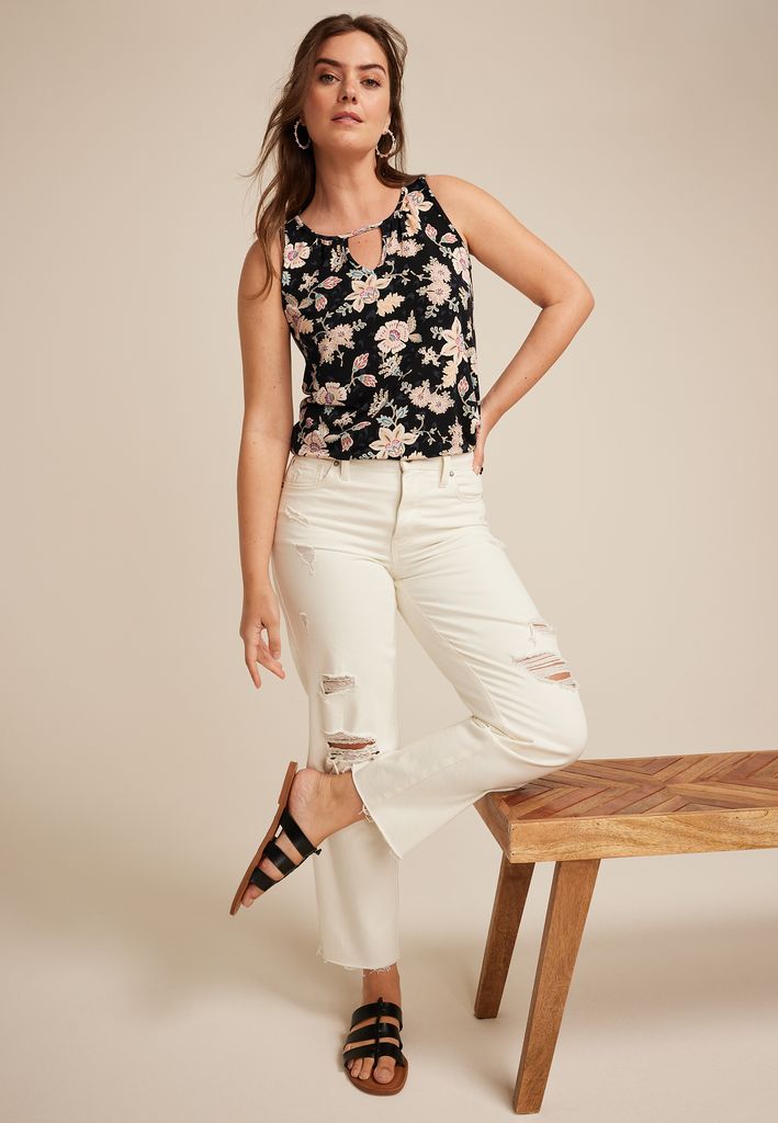 Isla Floral Keyhole Tank Top