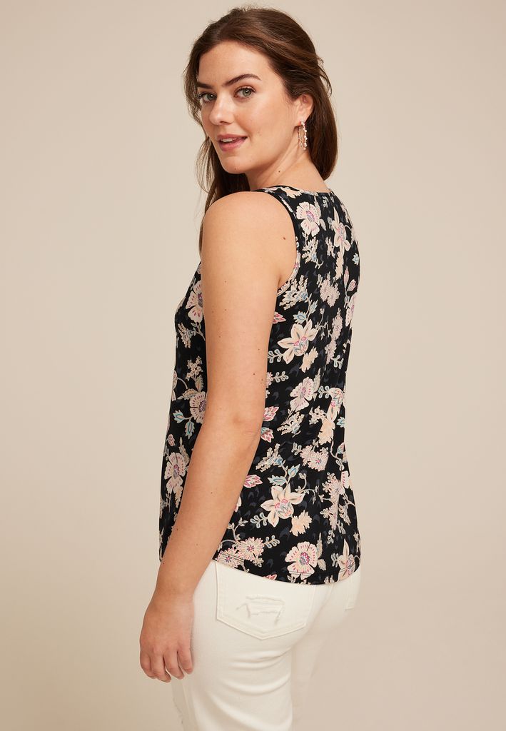 Isla Floral Keyhole Tank Top - Image 2