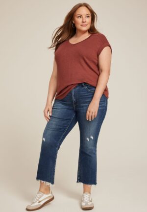 Plus Size 24/7 Berkley V Neck Tee