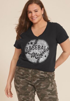 Plus Size Baseball Mom Classic Fit Graphic Tee