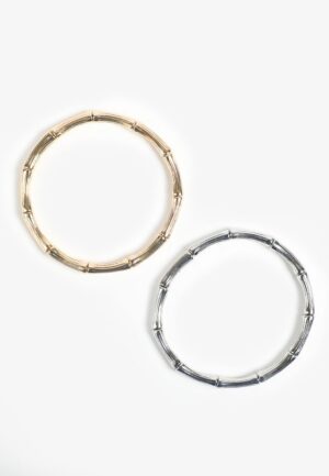 Silver And Gold Bone Bracelet Set