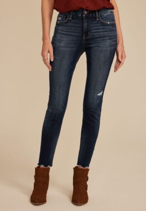 Flying Monkey&trade; Mid Rise Ripped Hem Skinny Jean