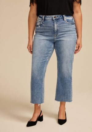 Plus Size Flying Monkey&trade; High Rise Acid Raw Hem Ankle Bootcut