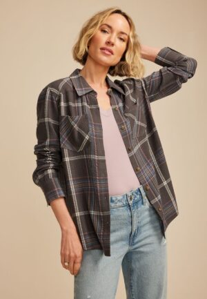 Pucker Plaid Button Down Shirt