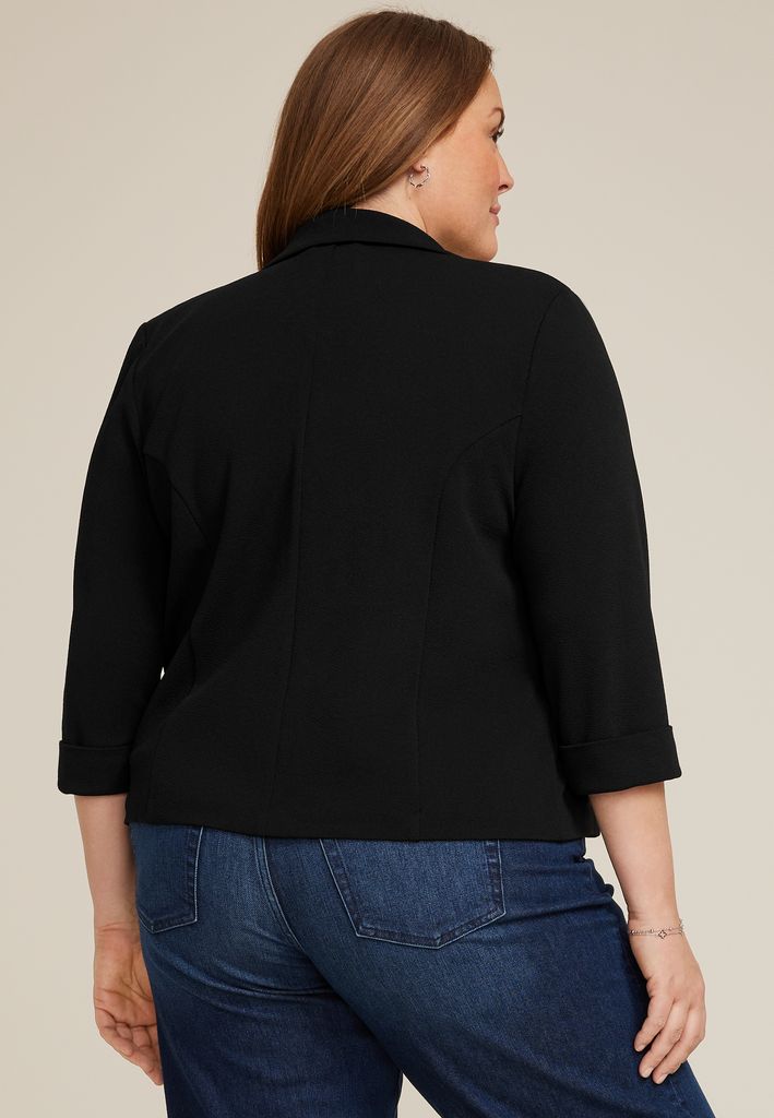 Plus Size Versa Open Front Cropped Blazer - Image 2