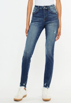 KanCan&trade; Curvy High Rise Frayed Hem Skinny Jean