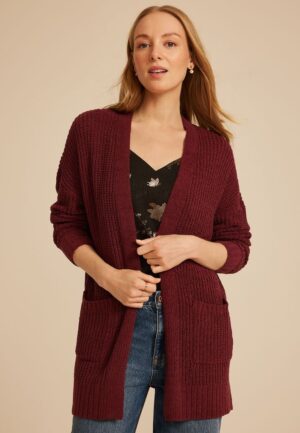 Chenille Open Front Cardigan