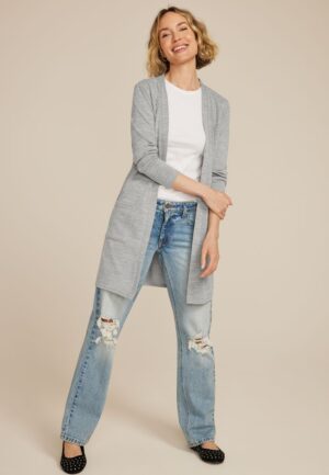 Bow Back Open Front Duster Cardigan