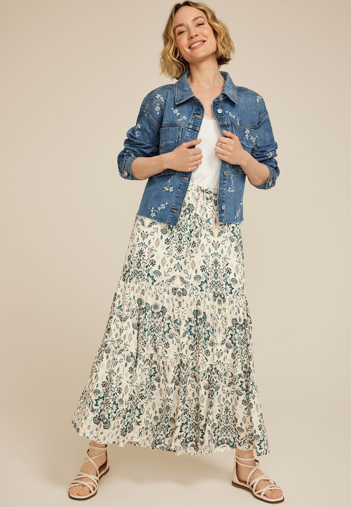 Multi Print High Rise Maxi Skirt - Image 3