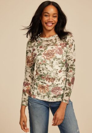 Floral Mesh Blouse