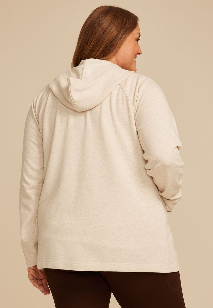 Plus Size French Terry Hooded Cardigan - Image 2