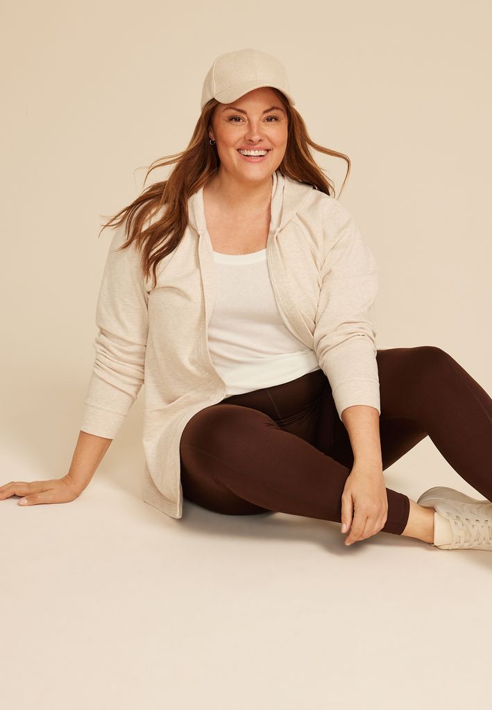 Plus Size French Terry Hooded Cardigan - Image 3