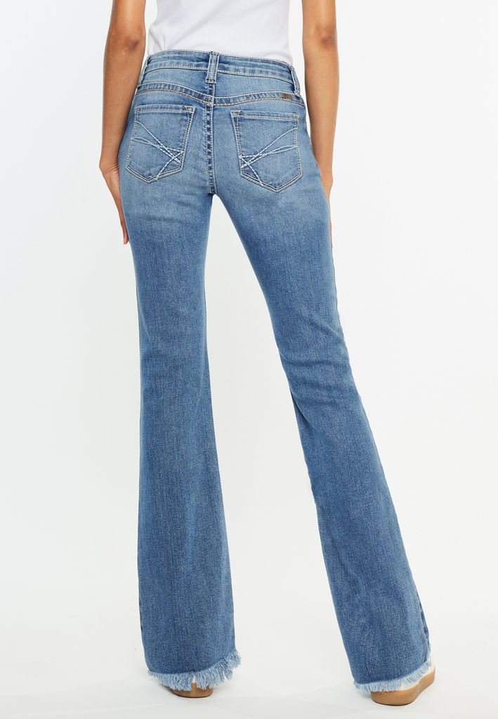 KanCan™ Mid Rise Thick Stitch Frayed Hem Bootcut Jean - Image 2