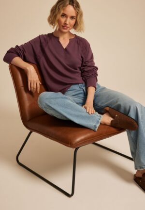 Crochet Mix Relaxed Fit Sweatshirt