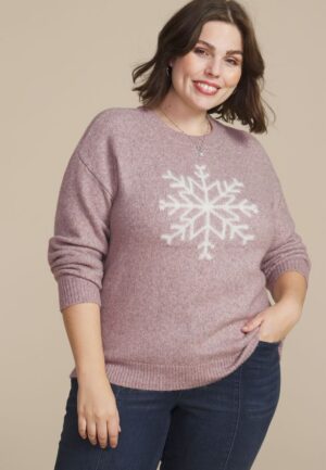Plus Size Cozier Than Cashmere Snowflake Sweater