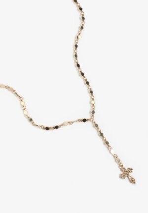 Gold Cross Y Necklace