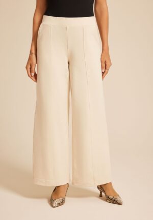 Knit High Rise Wide Leg Pant