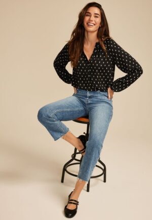 Flying Monkey&trade; Mid Rise Acid Raw Hem Ankle Bootcut