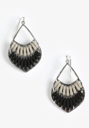 Pink And Burgundy Corded Teardrop Earrings