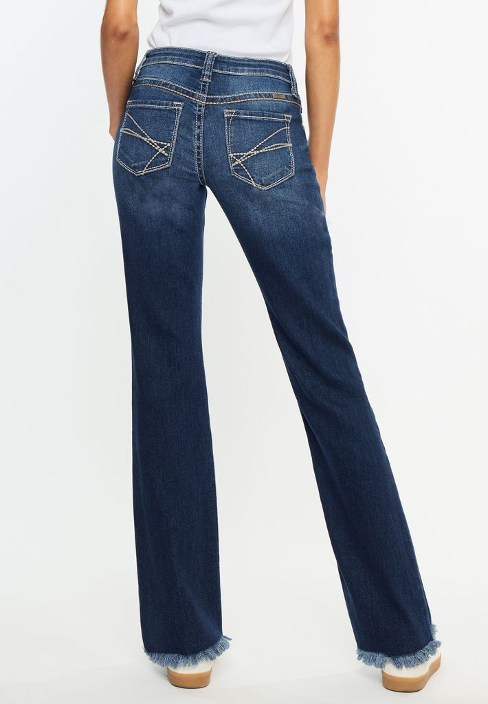 KanCan™ Curvy Mid Rise Frayed Hem Bootcut Jean - Image 2