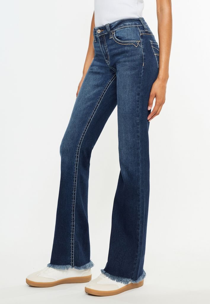 KanCan™ Curvy Mid Rise Frayed Hem Bootcut Jean - Image 3