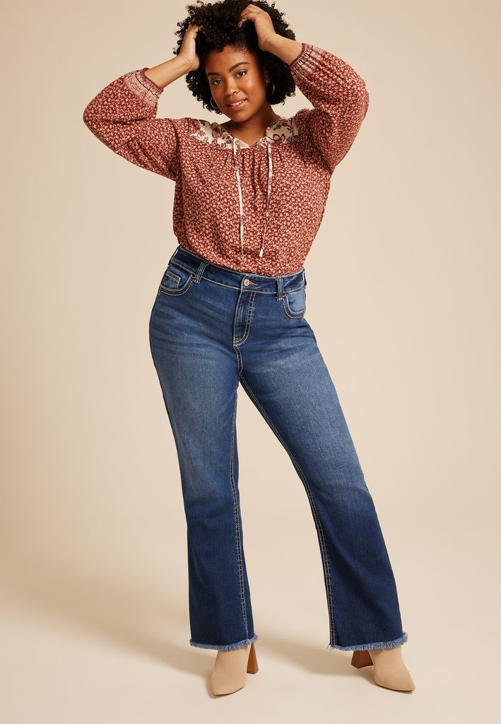 Plus Size KanCan™ Curvy Mid Rise Frayed Hem Bootcut Jean - Image 3