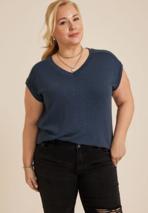 Plus Size 24/7 Berkley V Neck Tee
