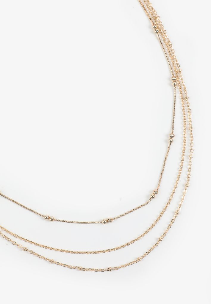 Gold Dainty Triple Layered Necklace