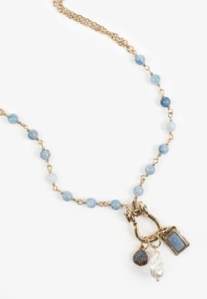 Dusk Sky Beaded Charm Cluster Necklace