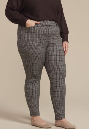 Plus Size Houndstooth Ponte Skinny Pant
