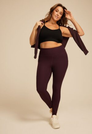 Plus Size Soft Rib High Rise Legging