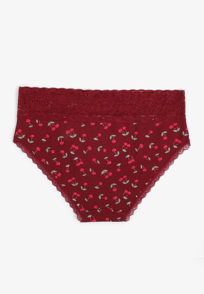 Simply Comfy Cotton Cherry Print Hipster Panty - Image 2