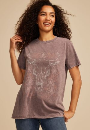 Country Longhorn Oversized Fit Graphic Tee