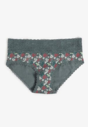 Simply Comfy Cotton Colorful Leaf Print Hipster Panty