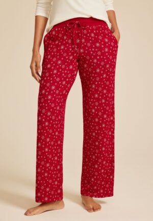 Hacci Snowflake Wide Leg Pajama Pants