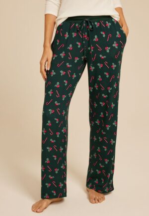 Hacci Candy Cane Wide Leg Pajama Pants