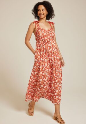 Band Of The Free Sweetheart Neck Midi Dress