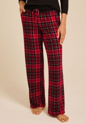 Hacci Red Plaid Wide Leg Pajama Pants