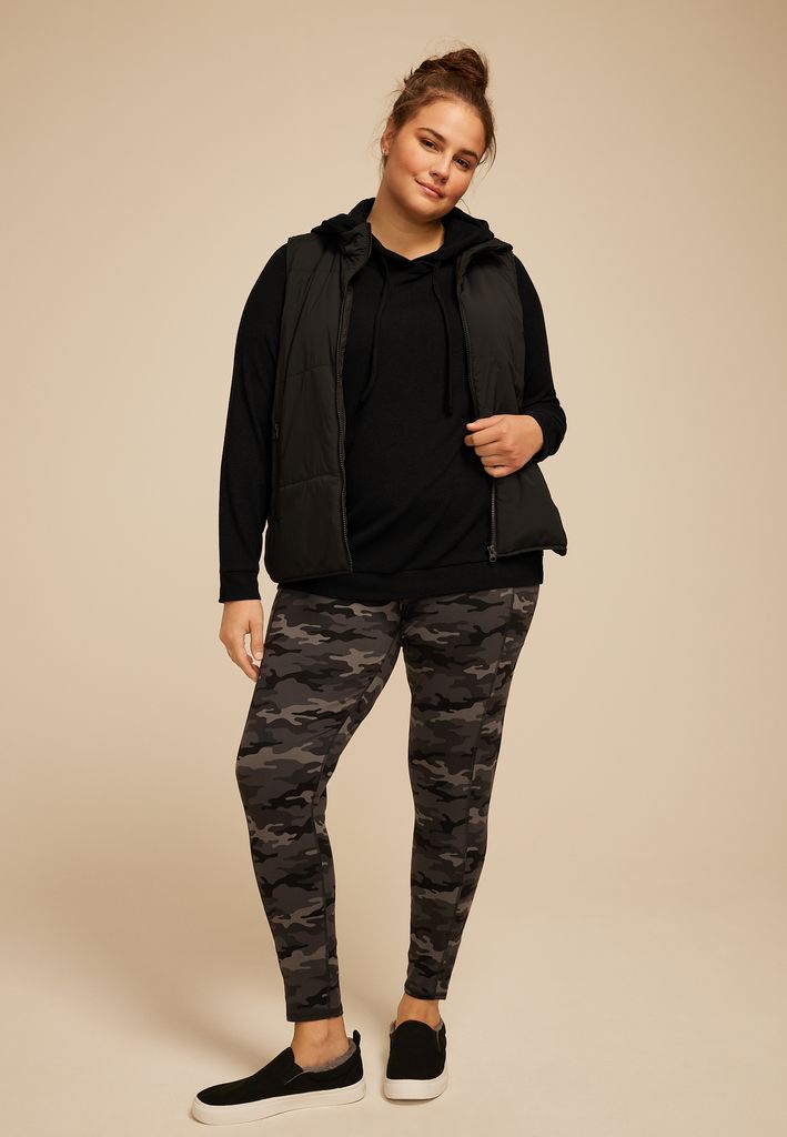 Plus Size Brushed Solid Hoodie - Image 3