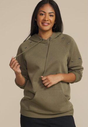 Grommet Trim Accent Hoodie