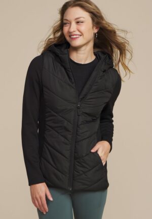 Quilted Knit Hooded Jacket
