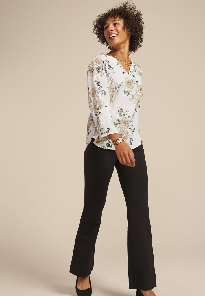 Atwood Floral 3/4 Sleeve Popover Blouse - Image 3