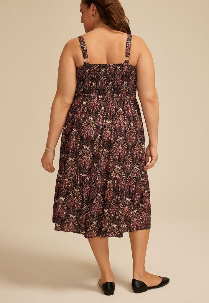 Plus Size Bare Sweetheart Button Front Midi Dress - Image 2